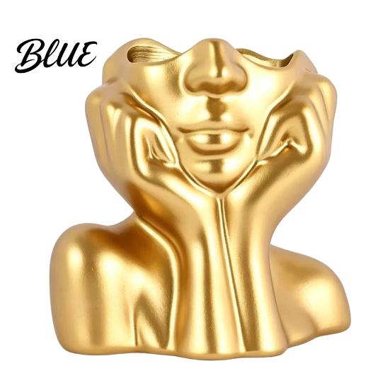 Minimalist Brush Storage Container Abstract Face Vase, Artistic Female Pen Holder, Makeup Office Supplies Organizer Modern Decorative Vase Centerpiece