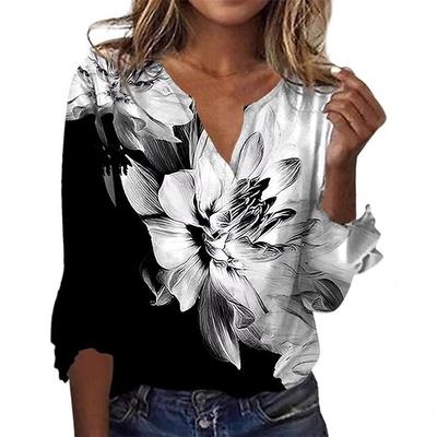 Autumn and Winter Long Sleeved Printed Ethnic Fashion Women’s T-Shirts
