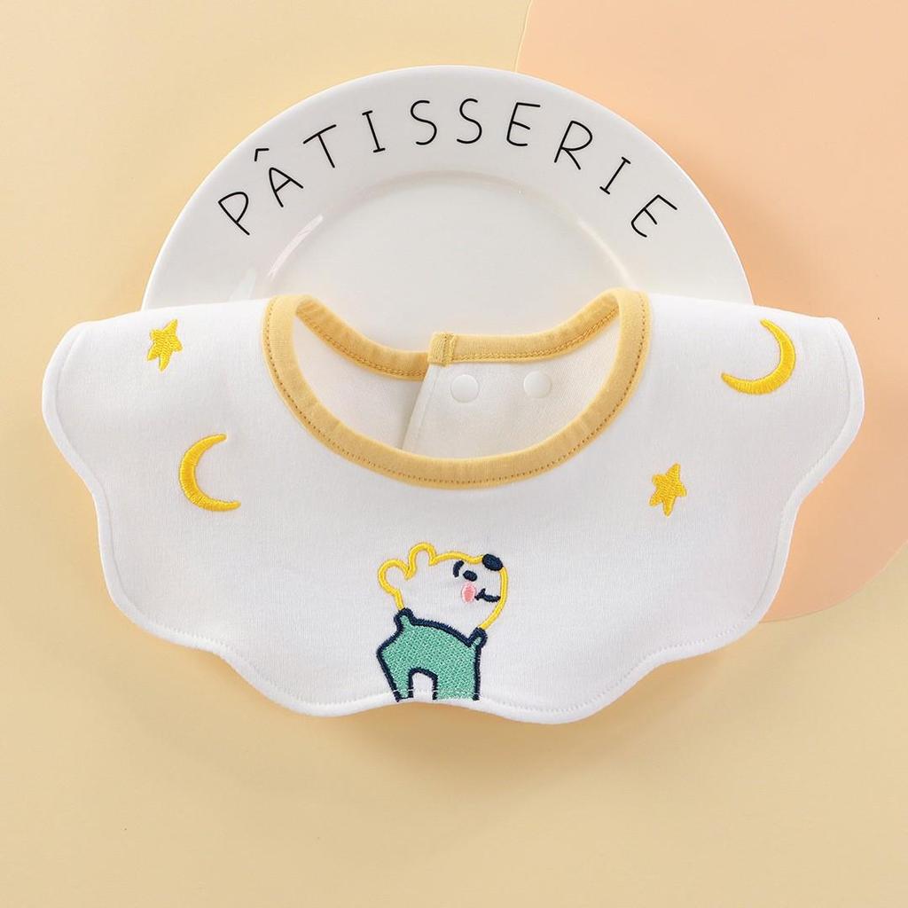 Cotton Waterproof Newborn Bib: Breathable, Easy-Clean for 0-3 Years Spit-Up & Feeding