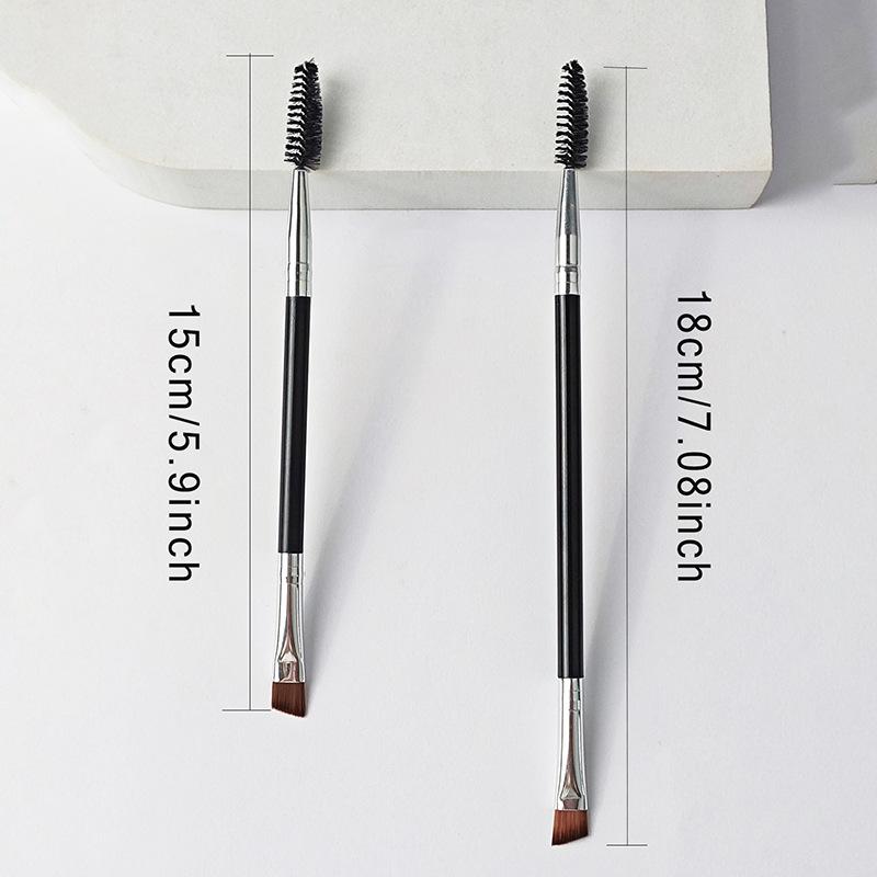 Dual-Ended Eyebrow & Eyeshadow Brush Set: Angled, Concealer, Spiral, Eye Makeup Tools.