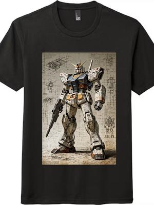 Gundam Mechanical Armor Printed T-shirt|Unisex Short-Sleeve Top
