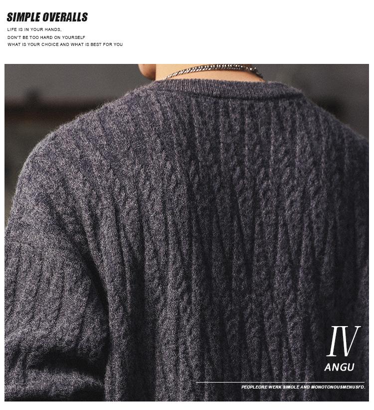 Men's Heavyweight Winter Cable Knit Pullover Sweater - Thick, Warm, Versatile Round Neck Knitwear