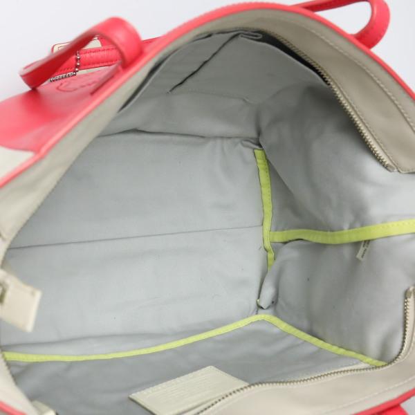 COACH Shoulder Bag Tote Bag leather Red x cream Women 23469 Used