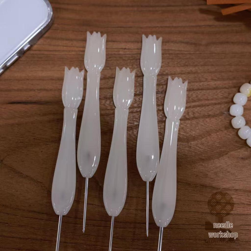 Sieben Generationen Harz Jade Häkelnadel - Jade Gold, Leuchtend, Fehlerhafter Griff, Achtsame Sprossen 17, 20.