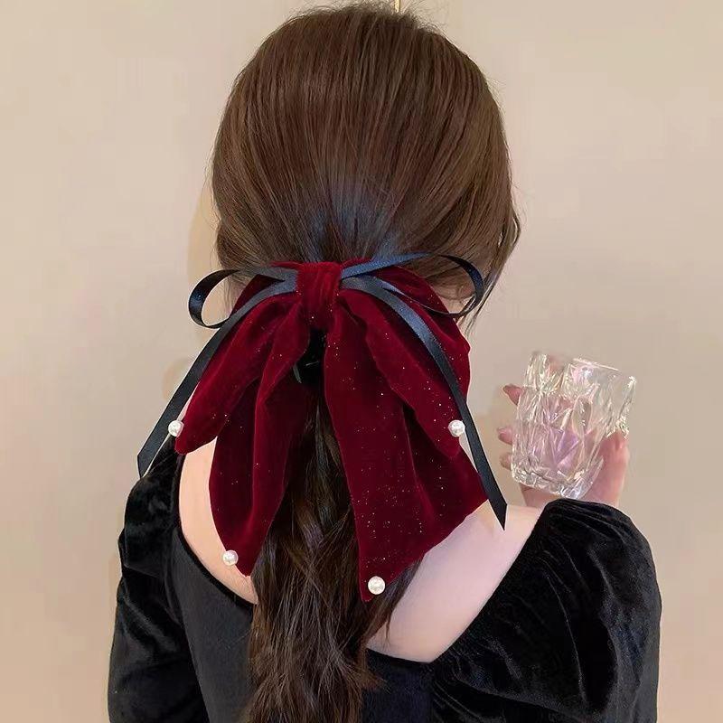 Elegant Velvet Red Preals Hair Clips Bowknow Bridal Hair Accessories Women Headwear Spring Barrette Hair Styling Accessories