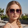 Fashion Korean Version Of The New Double Beam Office Sunglasses Marine Film Gradual Change Color Advanced Sense Plain Sunglasses Street Glasses