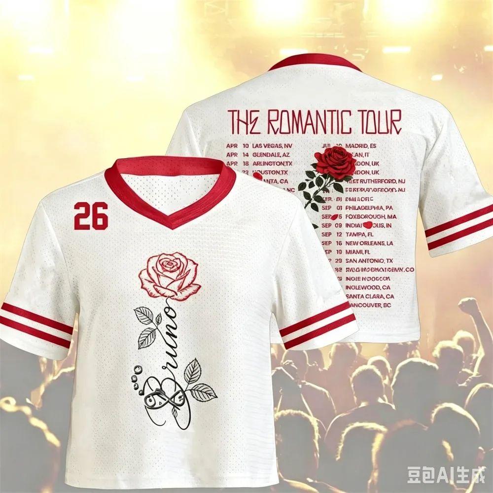 Das Romantische Tour Fußballtrikot Konzert T-Shirt Tour Merch Popmusik Fan Geschenk Mode Kurzarm Oberteil Sommer Herren Damen T-Shirt