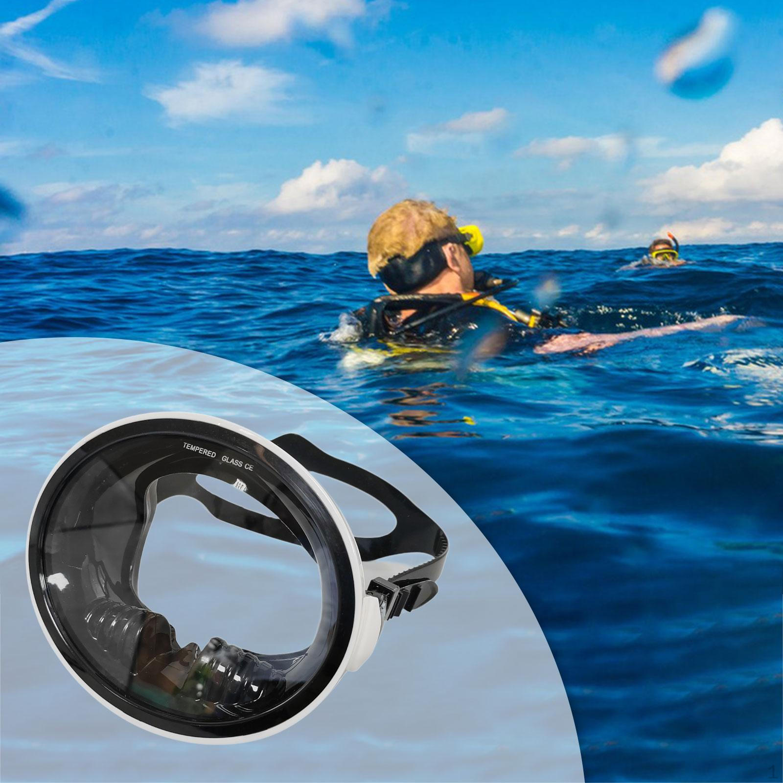 

Diving Gear Scuba Goggles Equipment Leakproof Lightweight Wide Angle Professional Clear Lens White Frame