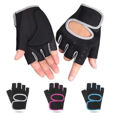 Unisex Dumbbell Equipment Horizontal Bar Exercise Wrist Guard Gym Half Finger Sports Non-slip Gloves