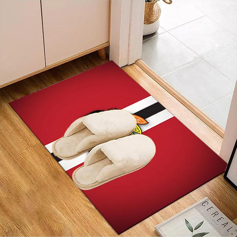 Blackhawks Kunstbodenmatte für Wohnzimmer, Spielzimmer, Büro, Schlafzimmer, Bürobodenmatte Verspieltes Design, Weihnachts-Fan-Geschenke