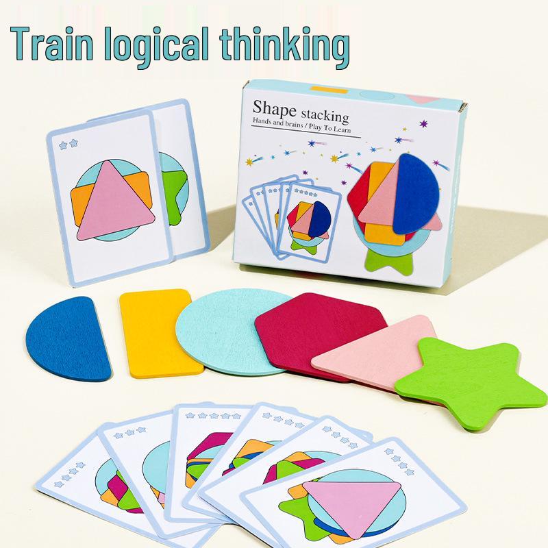 Wooden Geometric Stacking Shapes Educational Toy for Kids