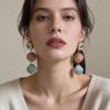 DIGADAGU Alloy Resin Stitching Geometric Dangle Earrings New Simple Retro Earrings Women's Party Zircon Accessories
