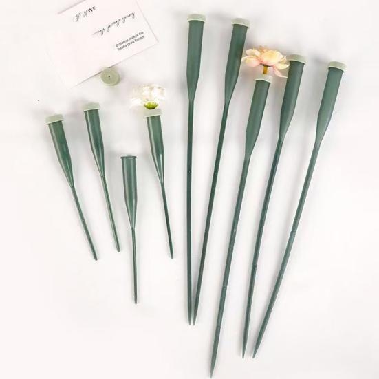 25 Pcs 6 Inch/12 Inch Green Floral Water Tubes Reusable Plastic Stem Water Tubes with Silicone Caps for Flower Stem Arrangements Florist Supplies