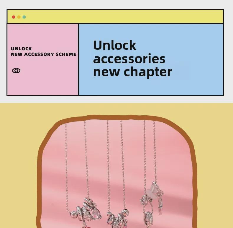 Kore Sevimli Şeker Renkli Dopamin Zirkon Kolye - Solmayan Köprücük Kemiği Zinciri Kadınlar İçin