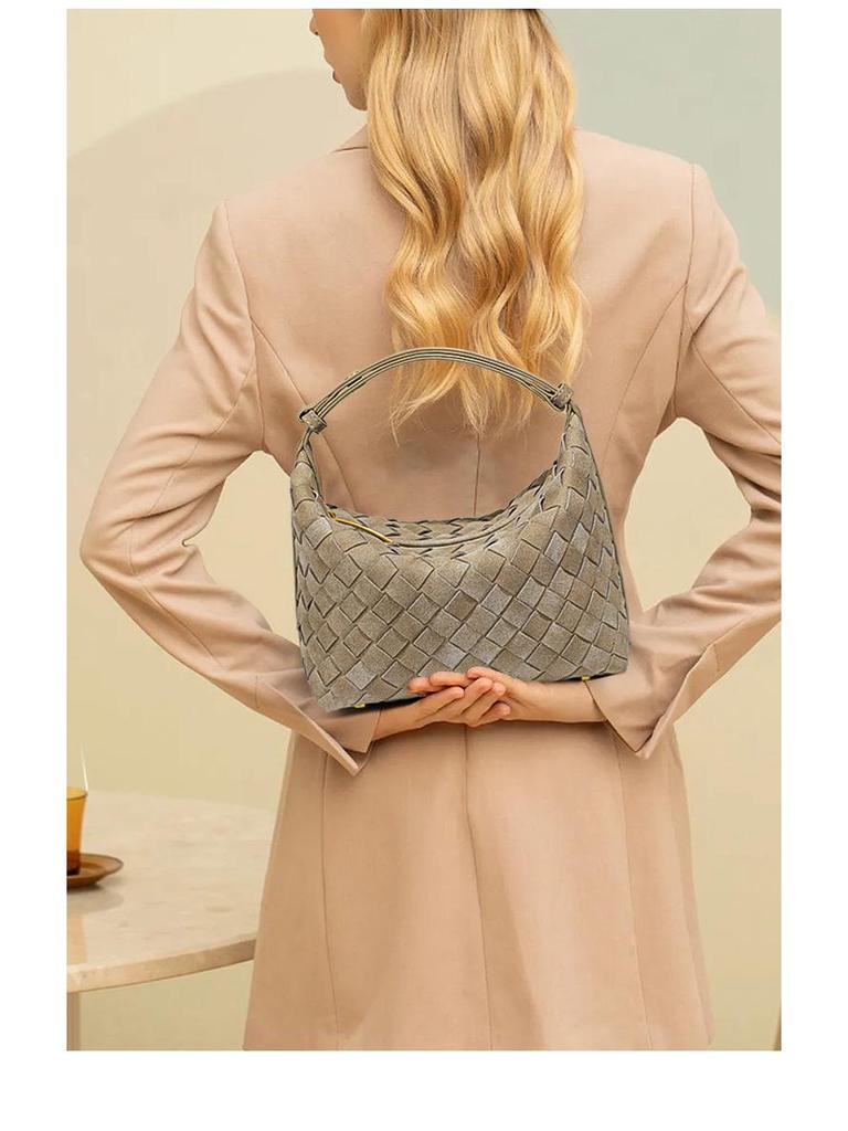 2025 Frosted Hand-Woven Mini Diamond Pattern Crossbody & Shoulder Handbag for Women