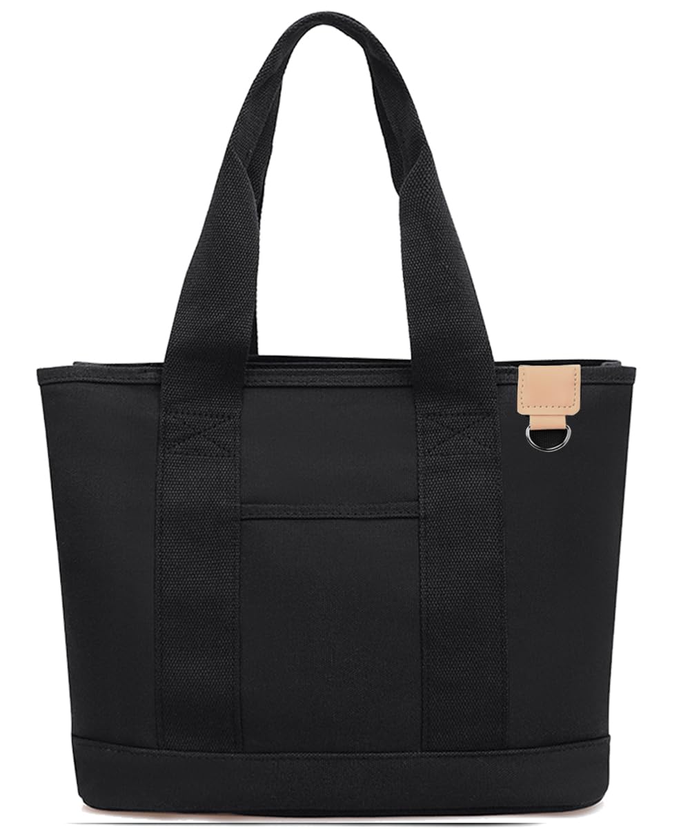 

MIPOHAM Women s Canvas Tote Bag with Dividers, Large Capacity, Large Capacity, A4 Size, Wide Gusset, Lightweight, Diameter Bag, Simple, Solid Color,