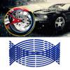 16 Delige Motor Fiets Auto Band Reflecterende Stickers Coole Styling Velg Rand Decoratie Strip Tape Rood Blauw Waterdicht Buitenonderdelen
