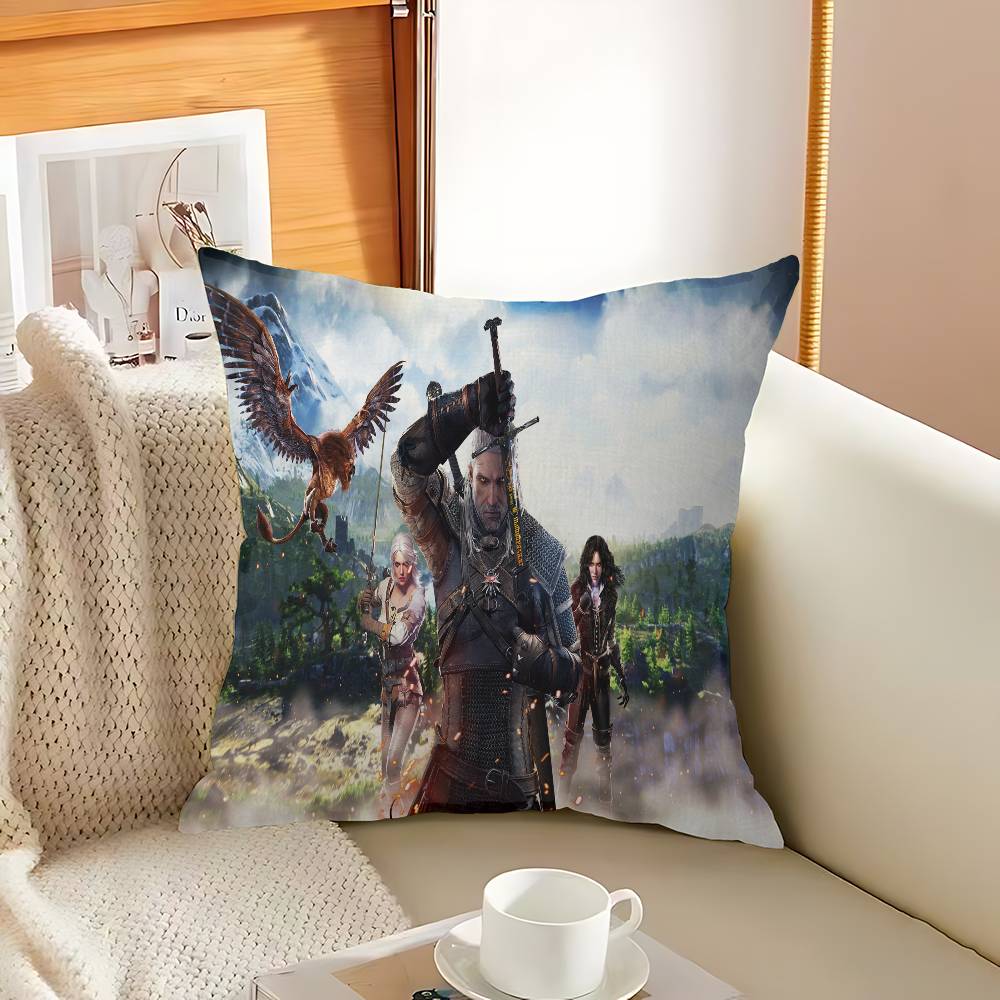 Game The W-Witchers Office Cushion Pillowcase Car Cushion Cover45X45CM Lumbar Pillowcase Sofa Pillowcover