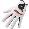 MIZUNO ComfiGrip Golf Left Synthetic Leather with Silicone 5MJML253 Gloves, Men's, Hand, Leather/Artificial Print, White/Red, 23cm,