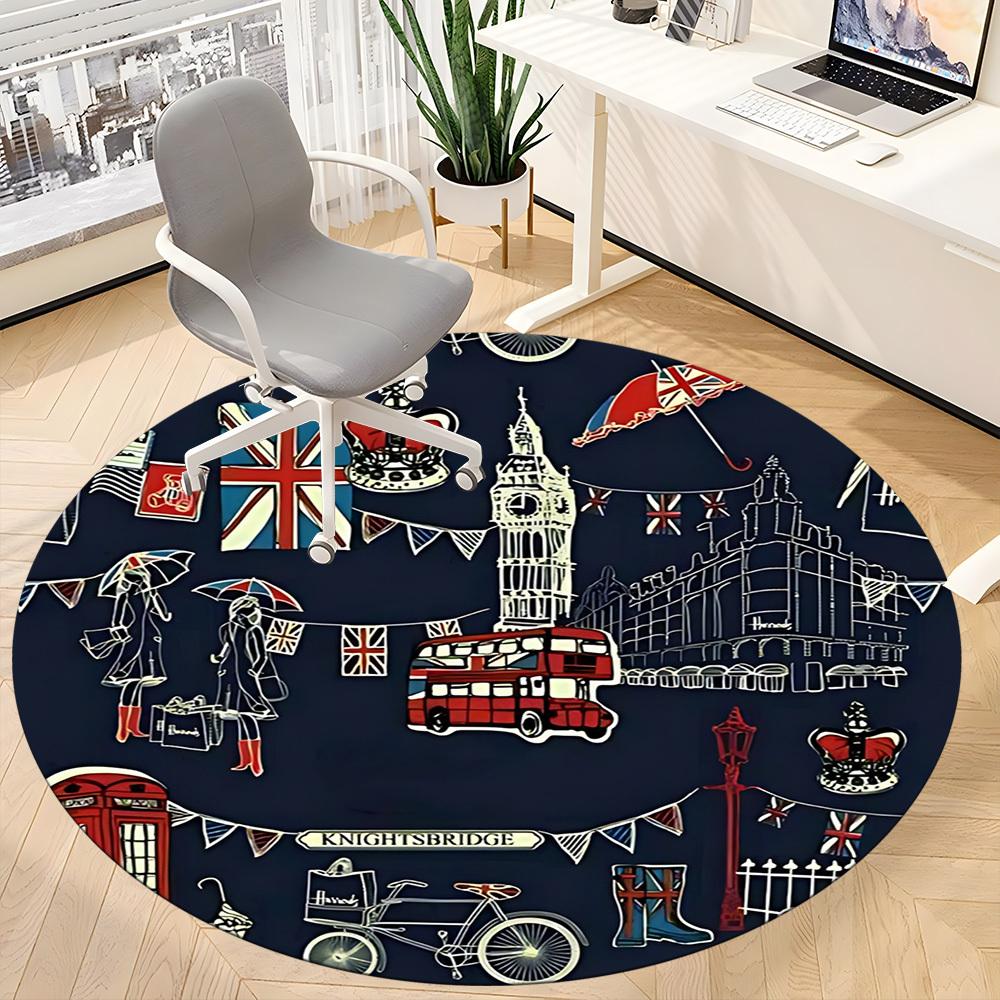 1pc London Icons Chair Carpet for Office Non-Slip, Rug for Office, Room, Good Gift for Family or Friends, yy251226211