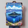 Crater Lake Scenic Oregon Travel Tinplate Poster Custom Wall Art Vintage Metal Signs Retro Tin Plaque for Bathroom Decor House