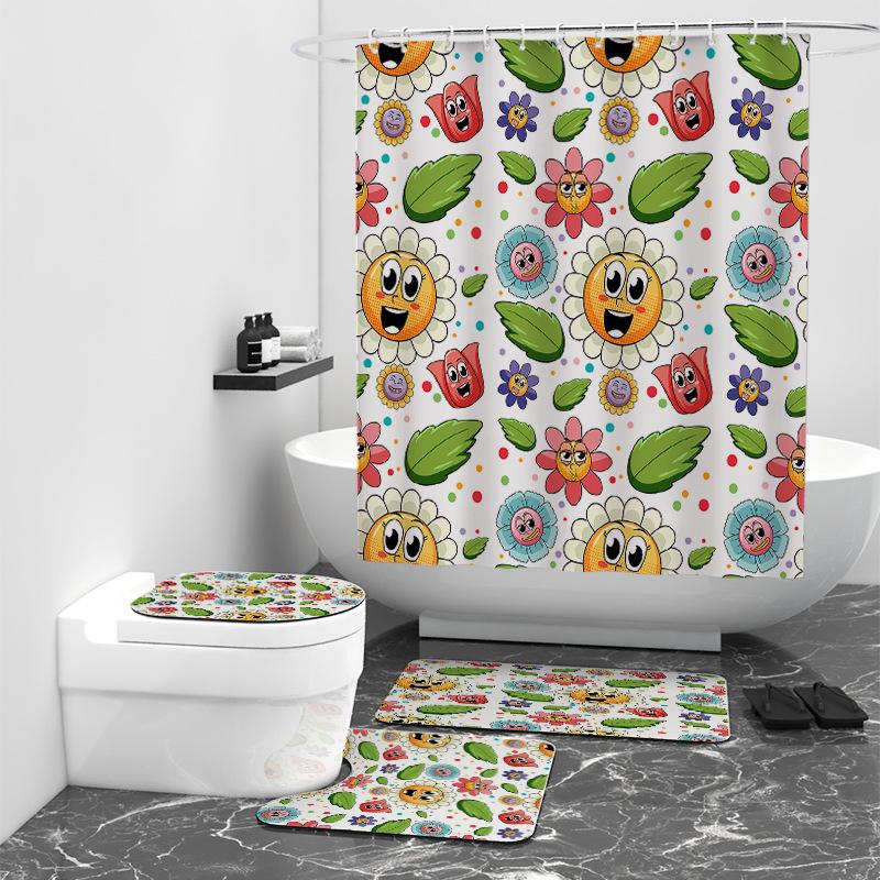 

Душевая занавеска с цветочным принтом и цифровым принтом для ванной комнаты W90cm*L180cm