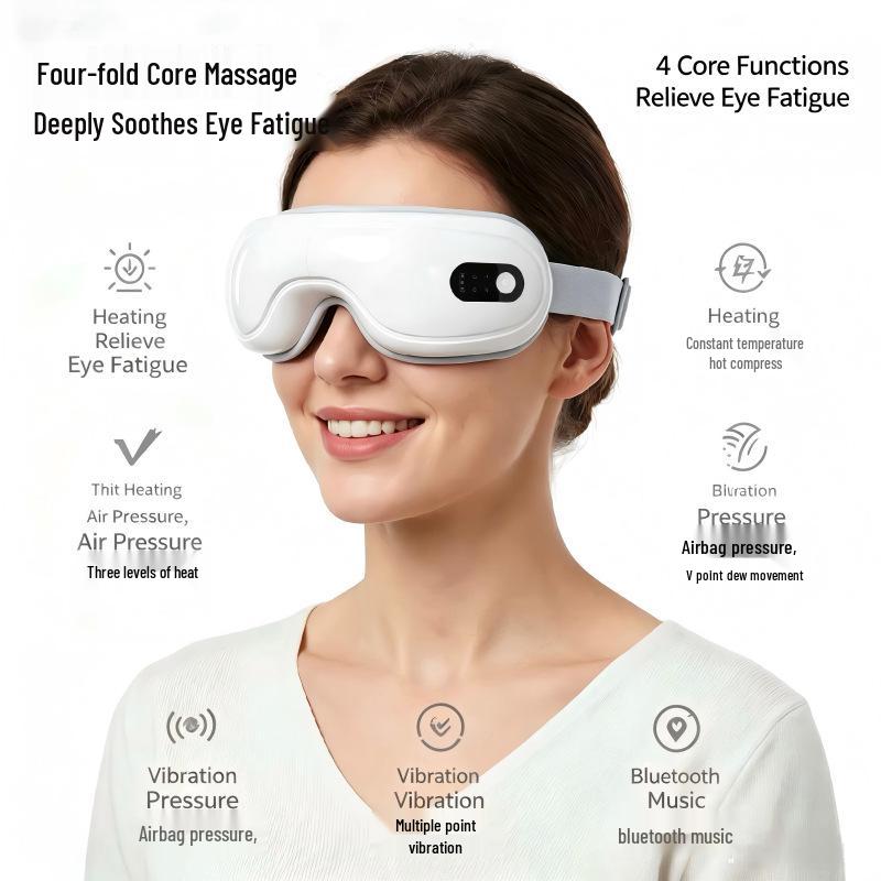Portable Bluetooth Eye Massager: Relieves Fatigue with Folding, Smart Hot Compress Feature