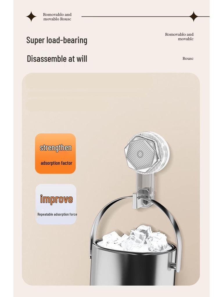 Rotating Suction Cup Hook: No-Drill, Strong Load-Bearing for Kitchen, Bathroom, or Shower Use