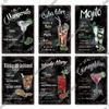 Putuo Decor Nostalgic Cocktail Tin Plaque - Metal Sign Wall Art - Ideal for Home Bars, Pubs & Man Cave Makeovers
