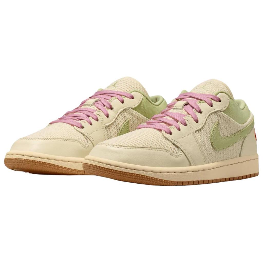 Air Jordan 1 Low SE Sail Olive Aura Pearl White Women Sneakers Cream Iced-Carmine II0569-100