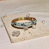 Spring Button Open Cuff Bracelet Colorful Dainty Jewelry Vintage Four-leaf Clover Bangle  for Women