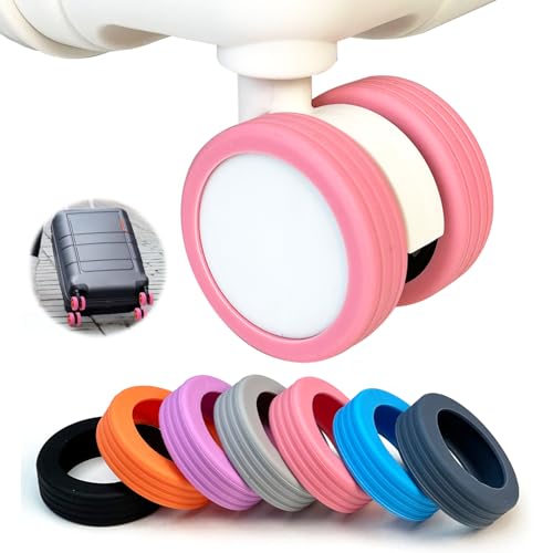 

[VERILADY] Caster Covers, Set of 8, Suitcase Tire Covers, Carry Case Wheel Covers, Silicone, Anti-Vibration, Stain Resistant, Rolling Prevention,