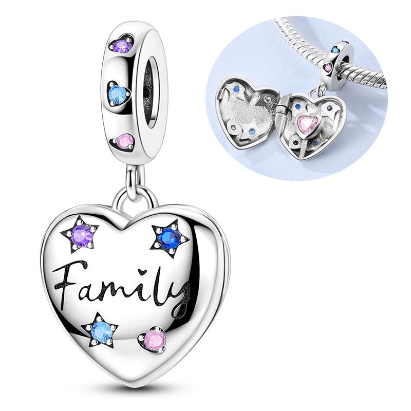 Original 925 Silver Charms Openable Matryoshka Dolls Suitcase Fit Bracelet Diy Fine Jewelry