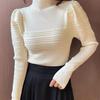 Top Half Turtleneck Skinny New Season Bubble Sleeve Women's Sweater Foreign Style