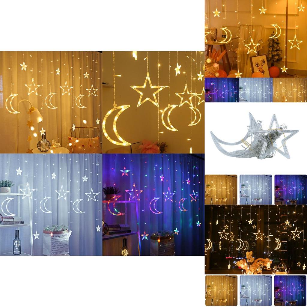 Bezaubernde 3,5 m Funkelnde Stern Mond LED Lichterkette für Magische Heimdekoration
