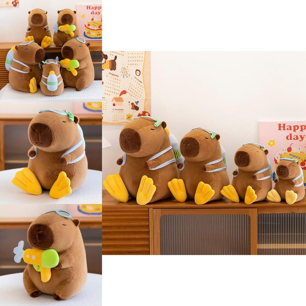 Water Shooter Capybara Plush Backpack Pajama Toy For Kids And Collectors