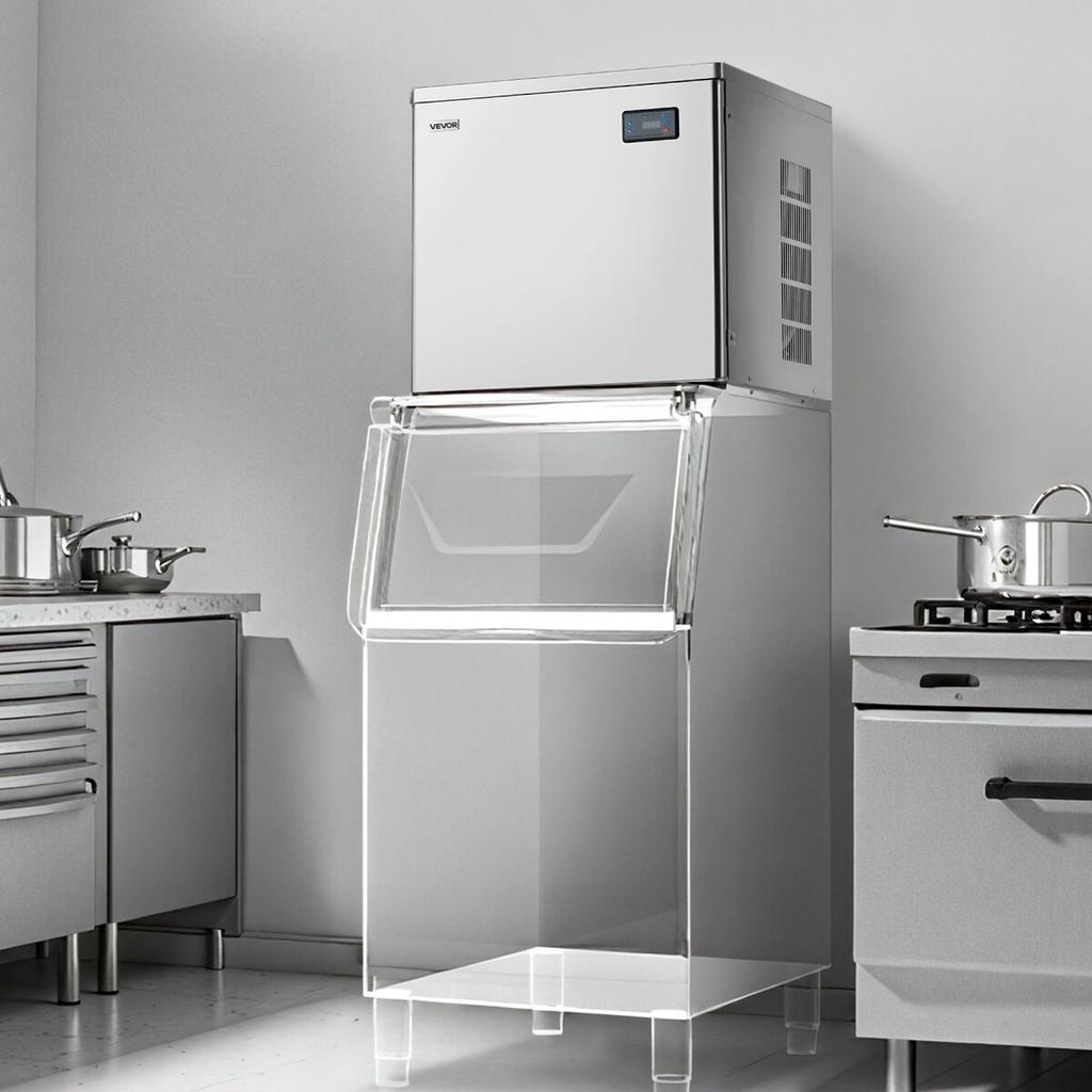 Commercial Ice Maker Machine - Head, 204 kg/Day Stainless Steel Ice Machine with Scheduled Ice-Making, Self-Cleaning, Adjustable Thickness, Ideal for