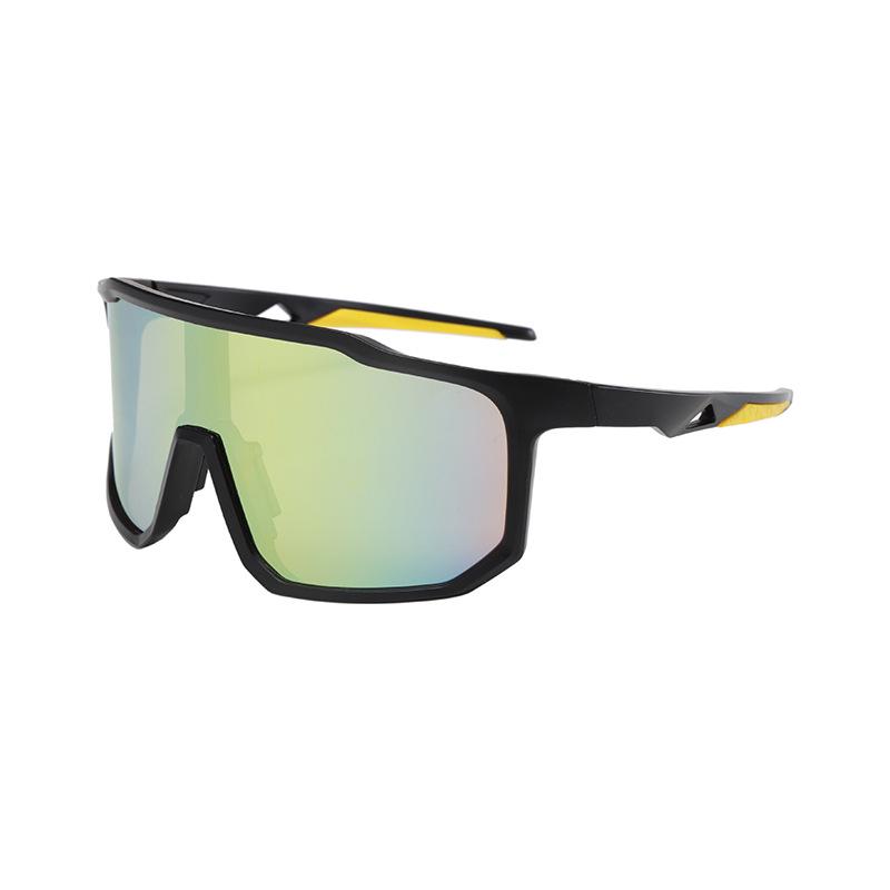 Retro Oversized Black Sports Sunglasses - Windproof Cycling & Mountaineering Goggles for Men & Women