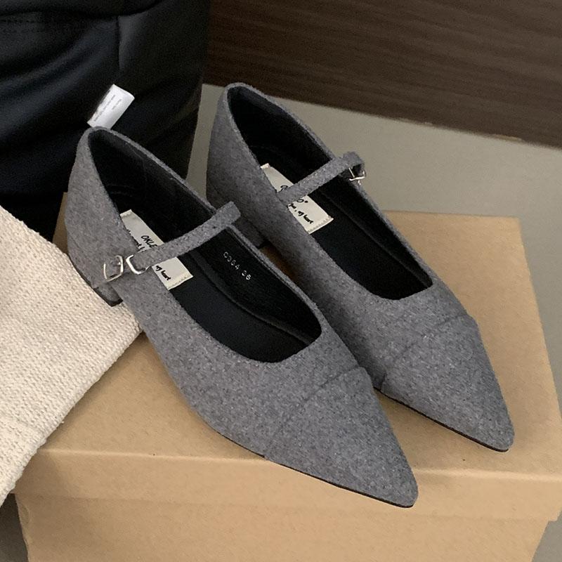 Fashion Female Pointed Toe Women Flats Mary Janes Shoes 2025 Spring Summer Footwear Buckle Strap Fashion Shallow Ladies Flats With Shoes
