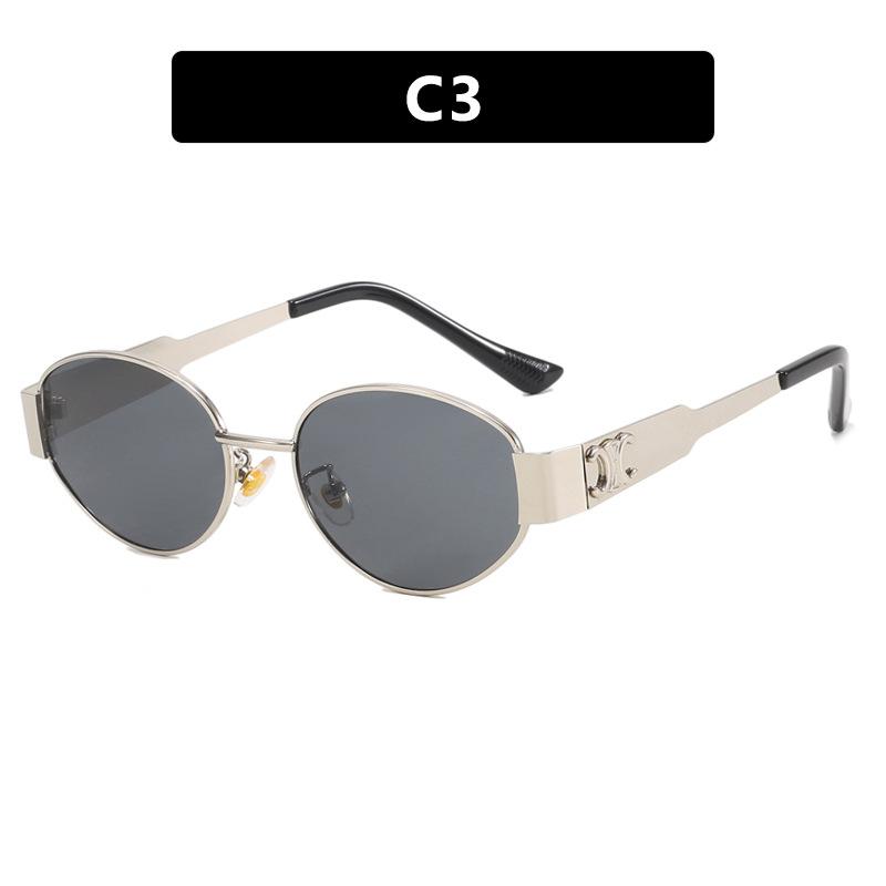 Style Retro Lisa Sunglasses  Oval Frames With Gold And Black Color Choices