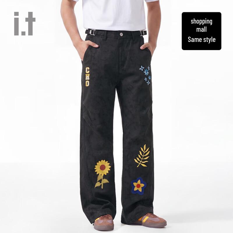 :CHOCOOLATE i.t American Retro Floral Star Embroidered Bootcut Casual Pants M
