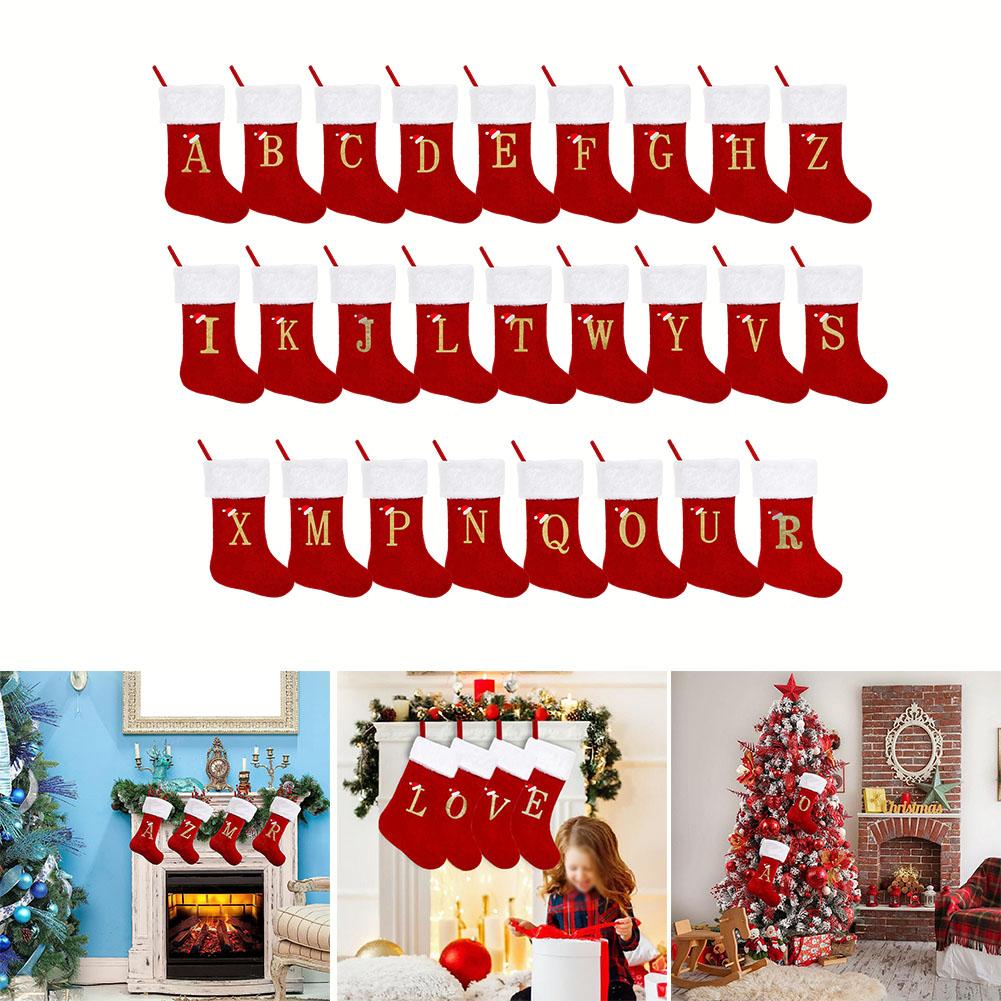 Christmas Stocking Christmas Stocking Embroidered Alphabet Design