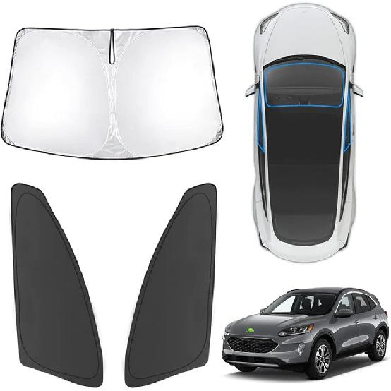 Karltys 3PCS Windshield Sun Shade For -2025 Hyundai Santa Cruz, 210T Thickened Front And Side Window Sunshade Cover  Fit Santa Cruz, Foldable Sun