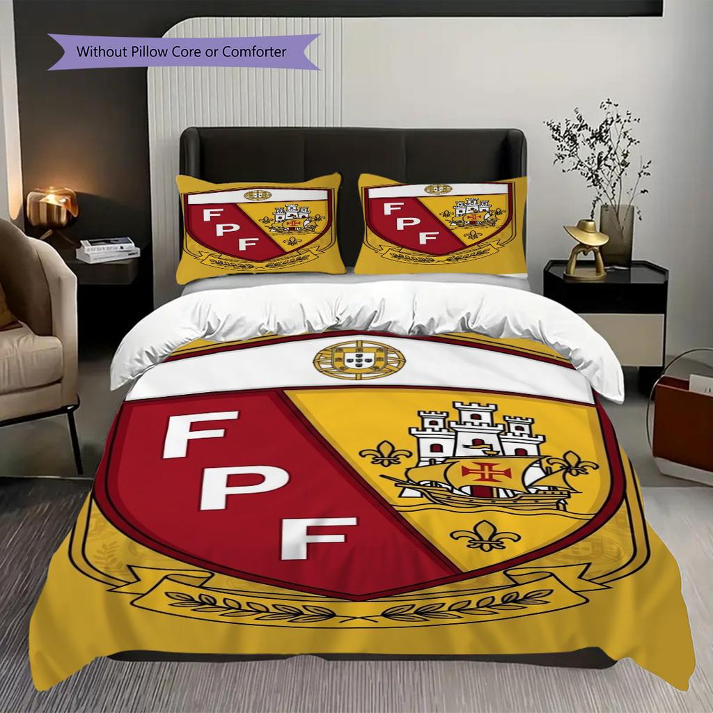 Portuguese Heritage Emblem Bedding (1 * duvet cover + 2 * pillowcase, without core) Soft and comfortable Christmas birthday gift