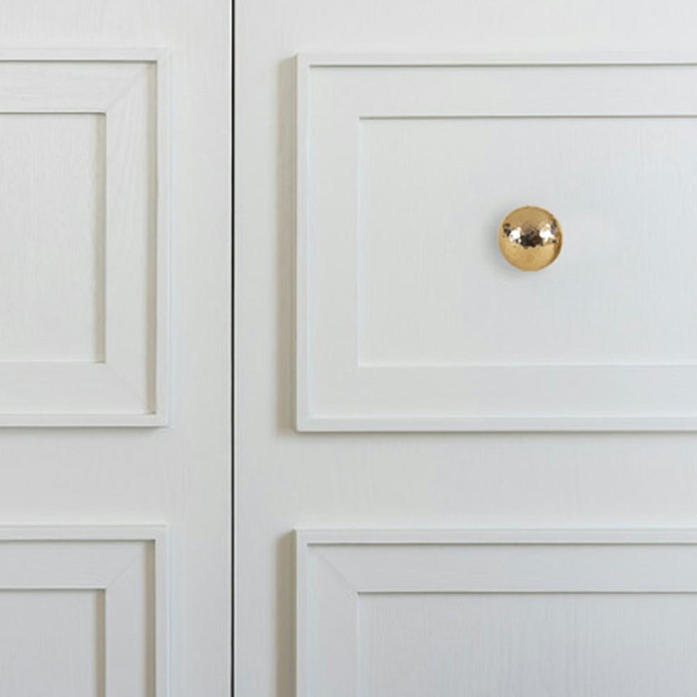 

25mm Round Ball Brass Furniture Handle Hammered Texture Cabinet Drawer Wardrobe Door Knob Type A