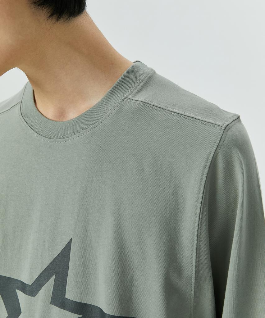 ATTENTIONROW Edition 1. Slanding Star Vintage Print Oversized Short Sleeve T-Shirt (Olive Khaki)