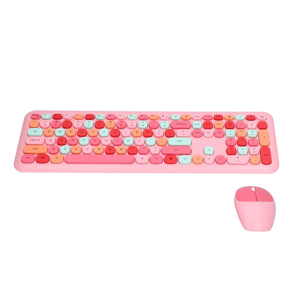 Keyboard Mouse Combo 2.4G Retro Multi Color Cover Wireless Keyboard and Mouse Set