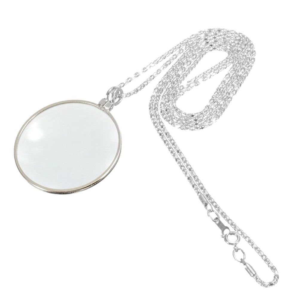 5x Magnifier Pendant Gift Portable Monocle Sturdy Necklace Magnifying Glass  Reading Newspaper