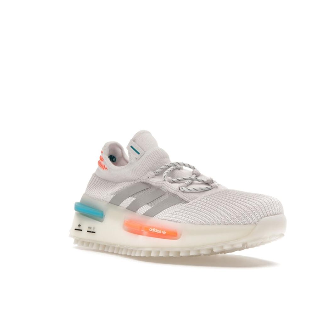 Adidas NMD_S1 White Orange Teal Unisex Sneakers Cloud-White Mgh-Solid-Grey Off-White FZ5707