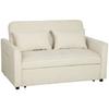 Convertible Sofa, 2-Seater, 3-in-1 Chenille Click-Clack Bed, 142 cm, 2 Pillows, Beige